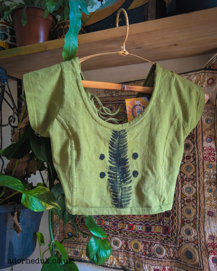Reworked Fern Print Crop Top