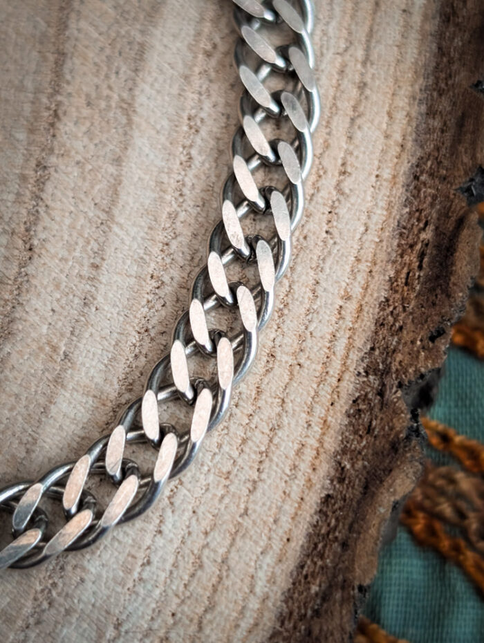 Vintage 925 Silver Curb Chain Bracelet