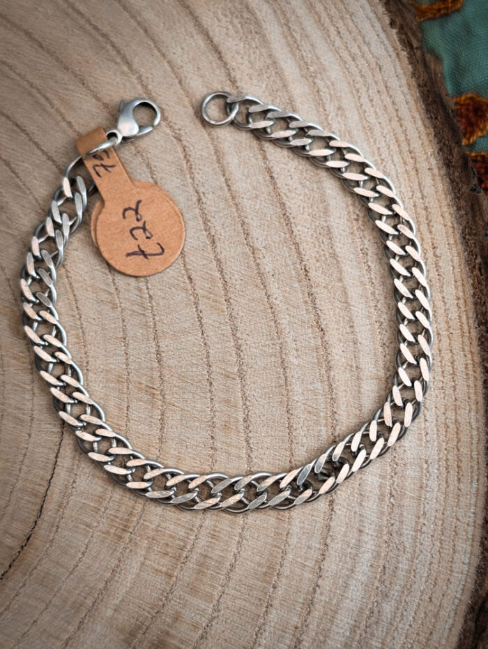 Vintage 925 Silver Curb Chain Bracelet - Image 2