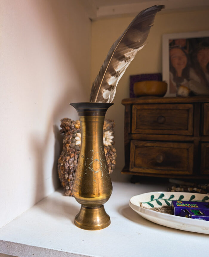 Vintage Curved Brass Vase - Image 2