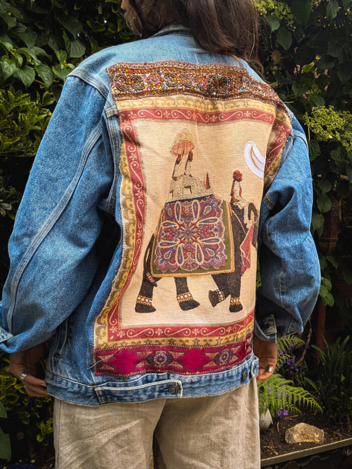 Reworked Elephant Denim Jacket - Image 2