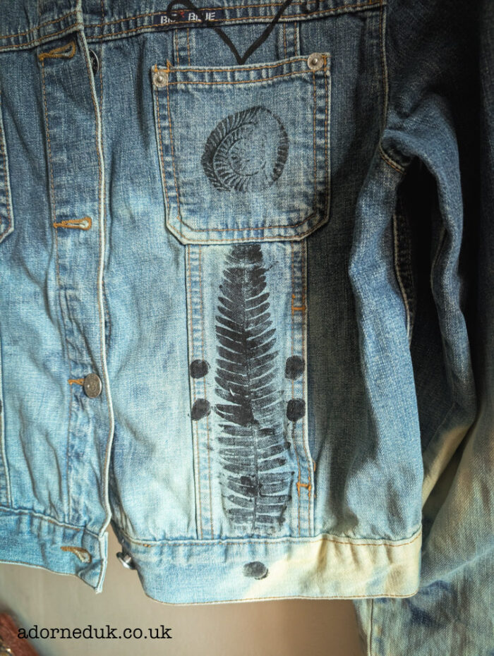 Reworked Fern Print Denim Jacket - Image 3