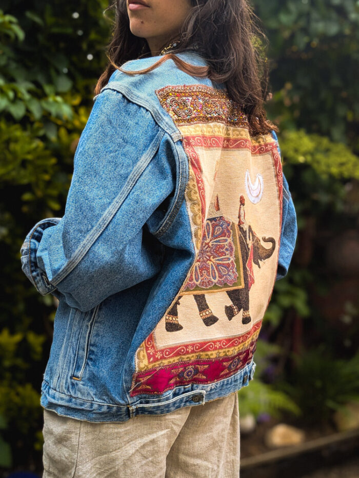 Reworked Elephant Denim Jacket - Image 4