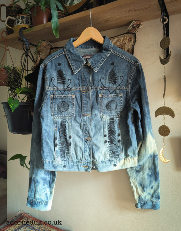 Reworked Fern Print Denim Jacket