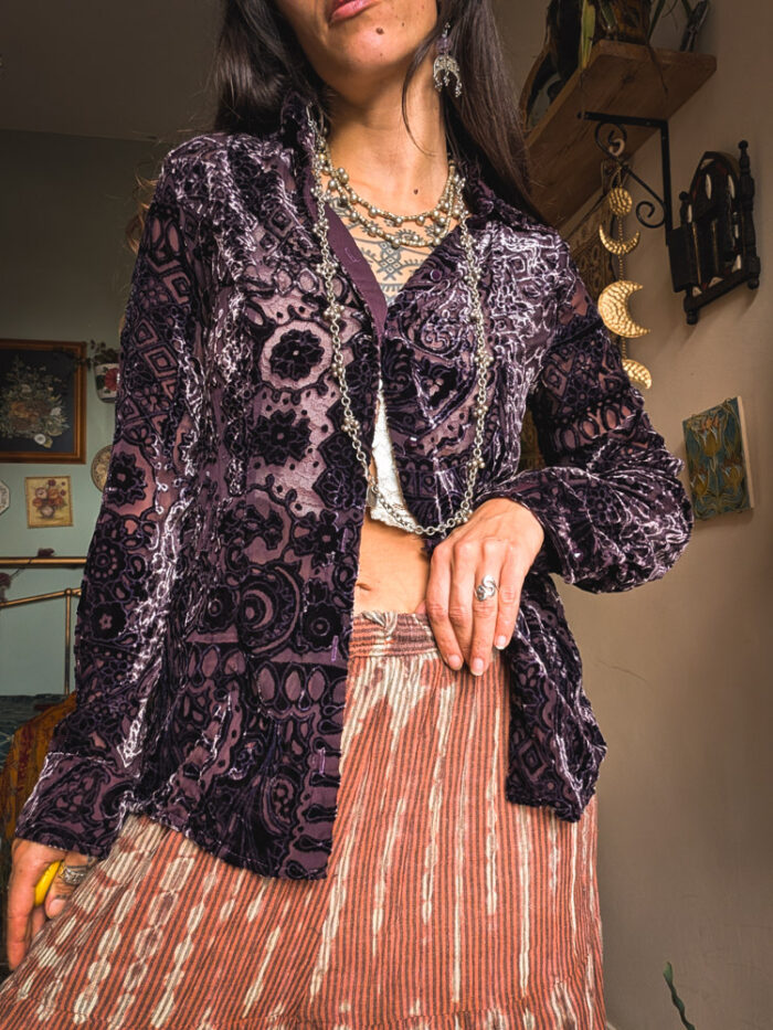 Purple Velvet Devoré Shirt