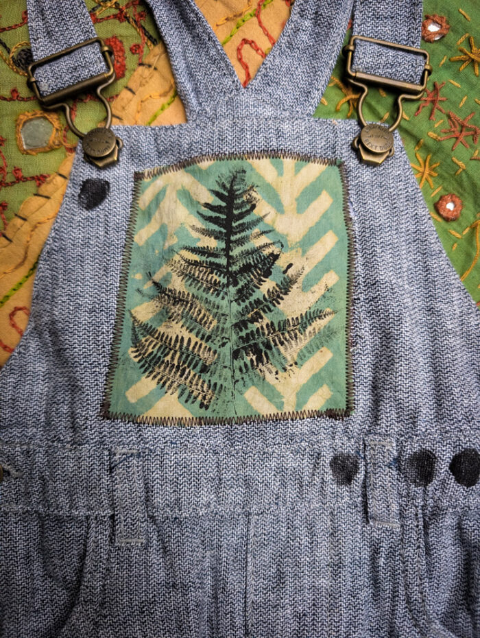 Children's Reworked Fern Dungarees - Image 5