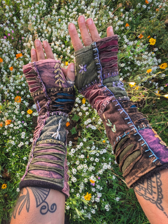 Dusky Patchwork Handwarmers