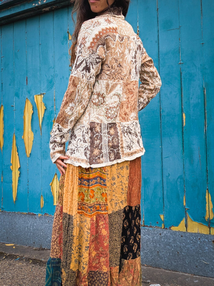 Vintage Neutral Patterned Jumper - Image 3