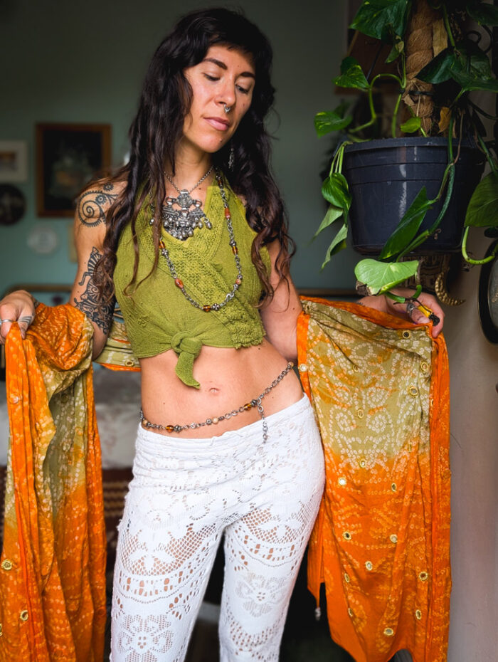 Earthy Festival Upcycled Necklace / Chain Belt - Image 2