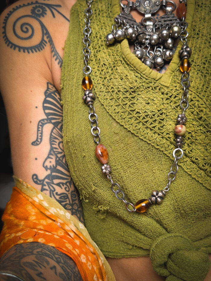 Earthy Festival Upcycled Necklace / Chain Belt - Image 3