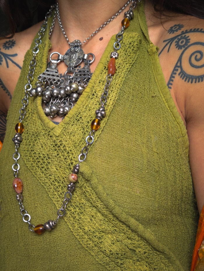 Earthy Festival Upcycled Necklace / Chain Belt - Image 6