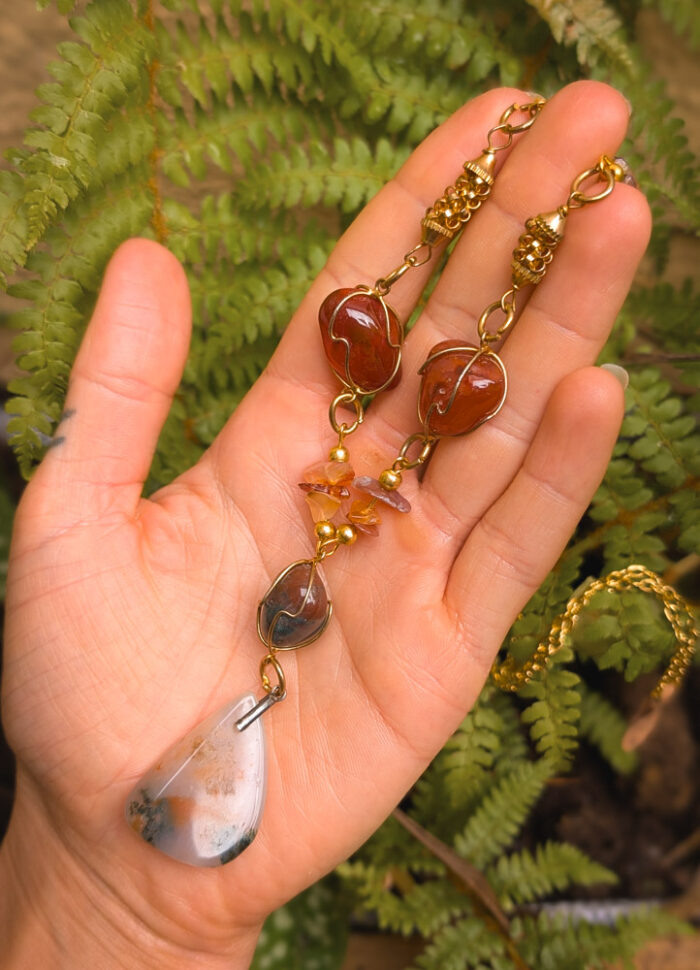 Upcycled Gold Gemstone Necklace
