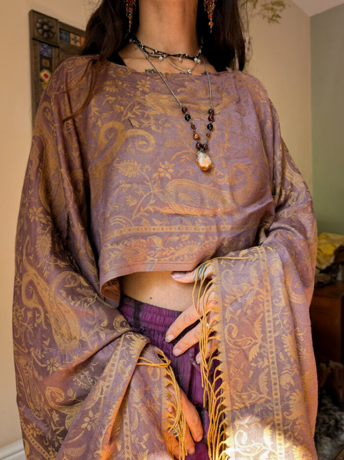 Upcycled Earthy Paisley Fairy Top - Image 2