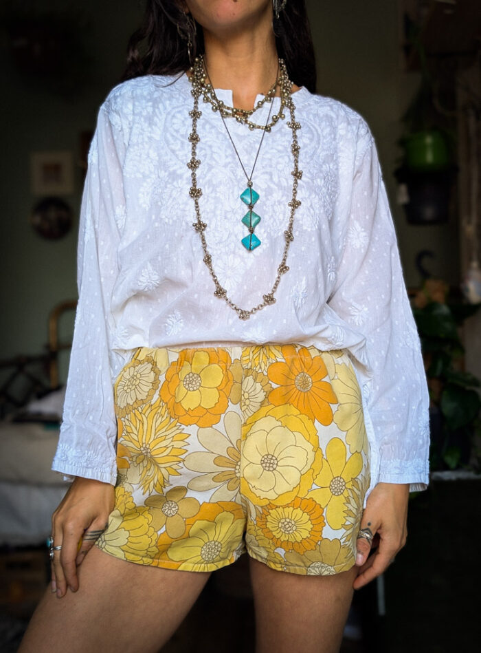 Embroidered White Cotton Boho Top - Image 2