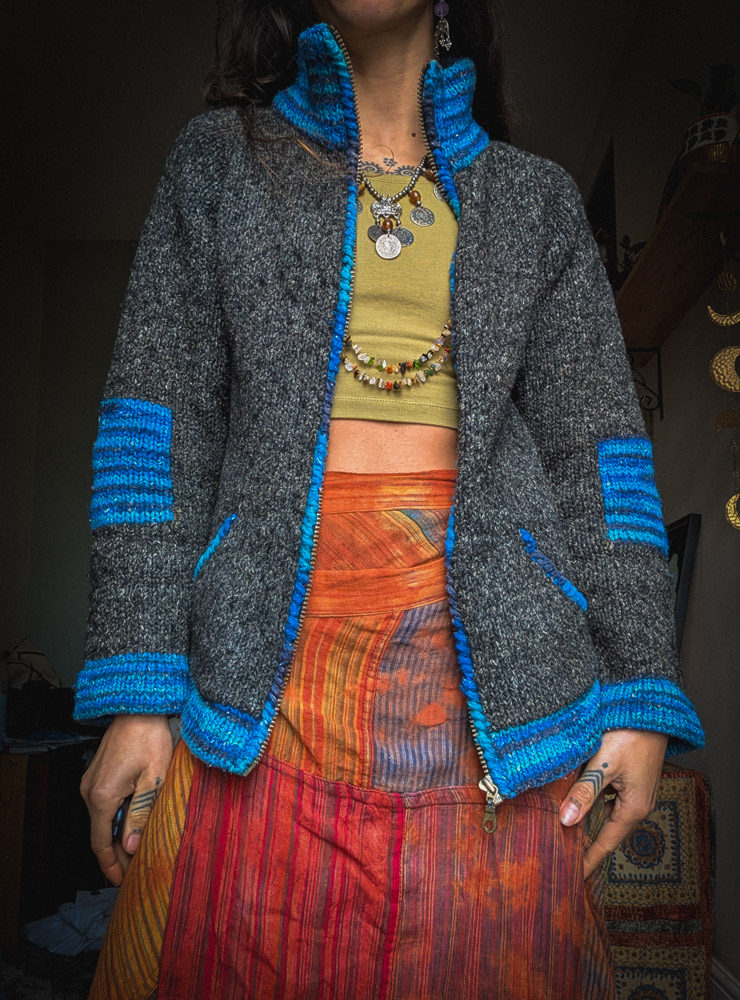 Preloved Ecuador Knitwear Zip-Up Jacket - Image 2