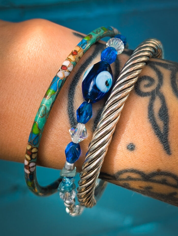 Upcycled Evil Eye Bracelet - Image 3