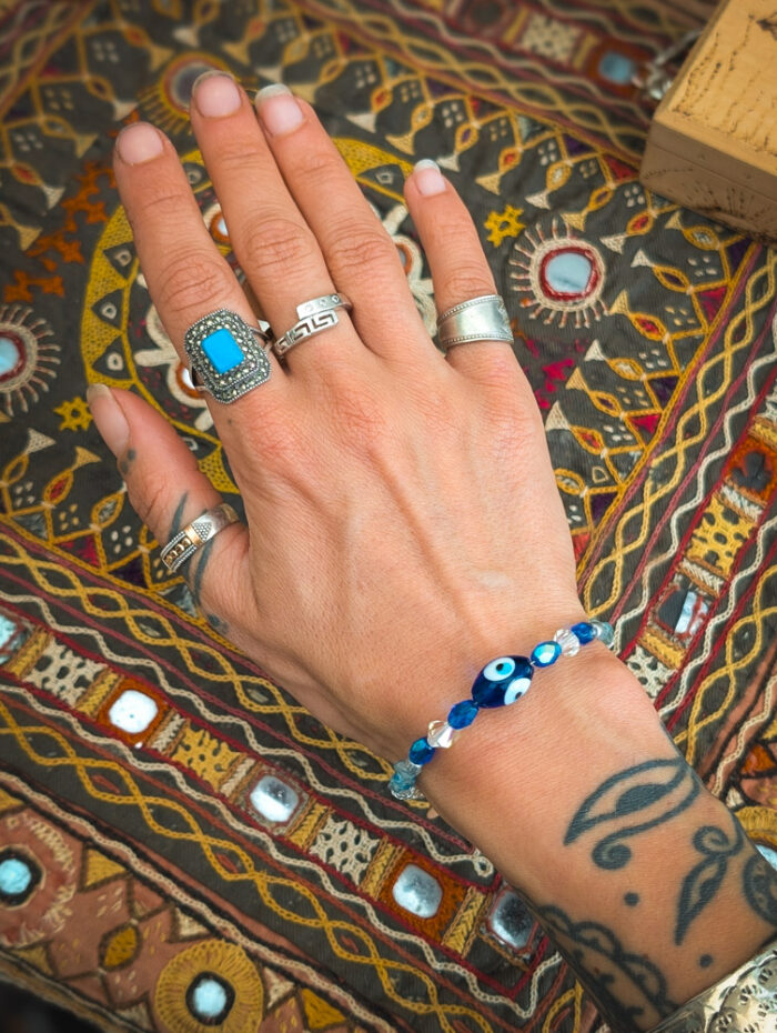 Upcycled Evil Eye Bracelet - Image 6