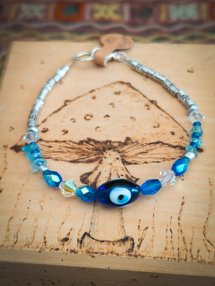 Upcycled Evil Eye Bracelet - Image 4