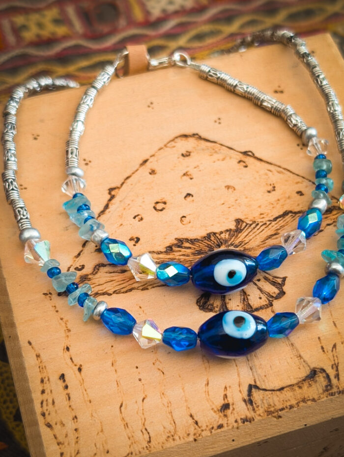 Upcycled Evil Eye Bracelet - Image 2