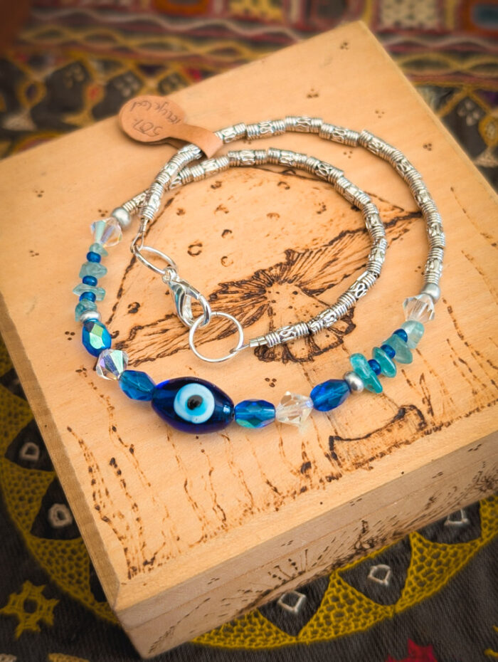 Upcycled Evil Eye Choker - Image 3