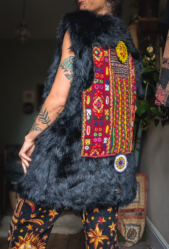 Reworked Bohemian Faux Fur Gilet - Image 10