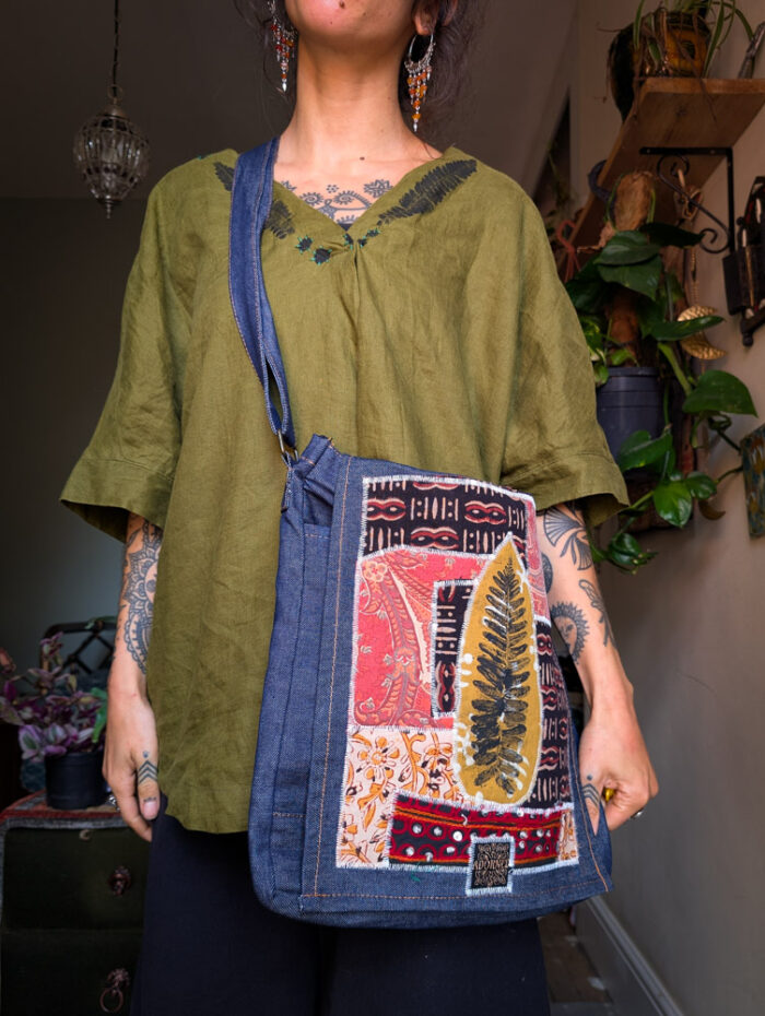 Reworked Fern Print Linen Top - Image 2