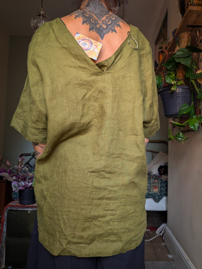 Reworked Fern Print Linen Top - Image 4