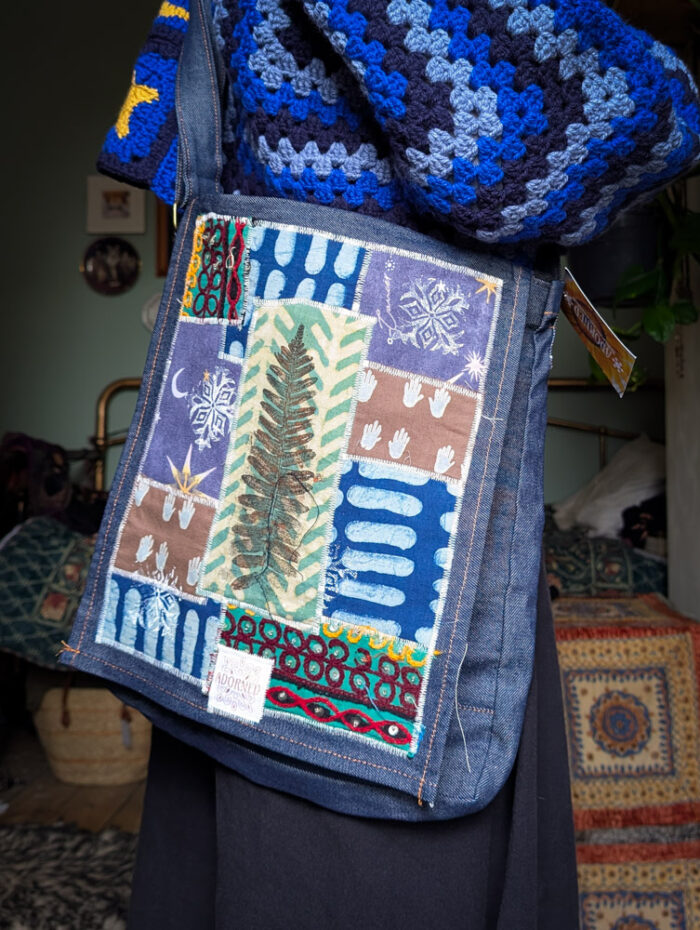 Upcycled Fern Messenger Bag