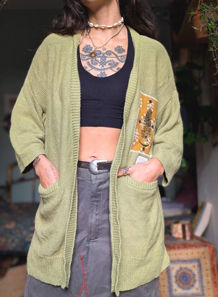 Reworked Fern Print Cardigan - Image 5