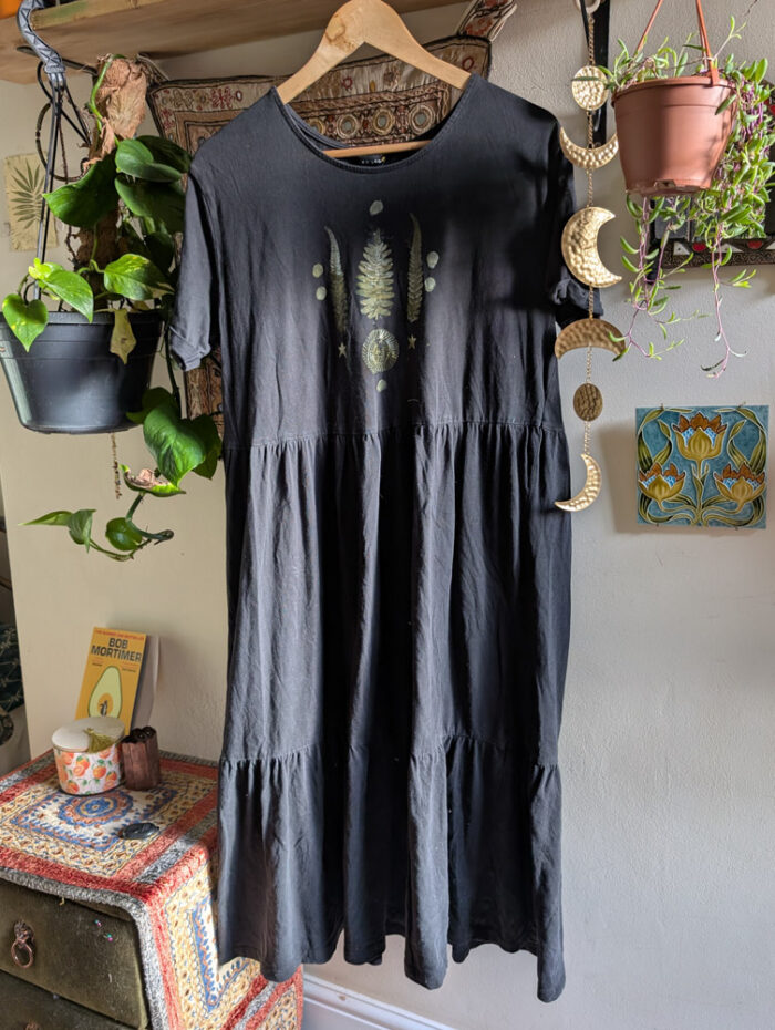 Upcycled Fern Print Dress