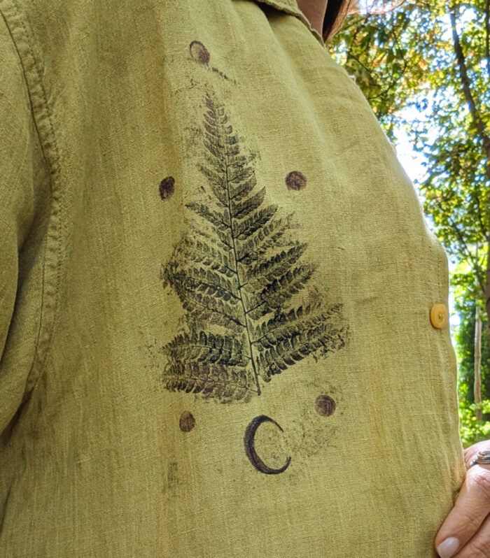 Reworked Fern Print Linen Shirt - Image 4
