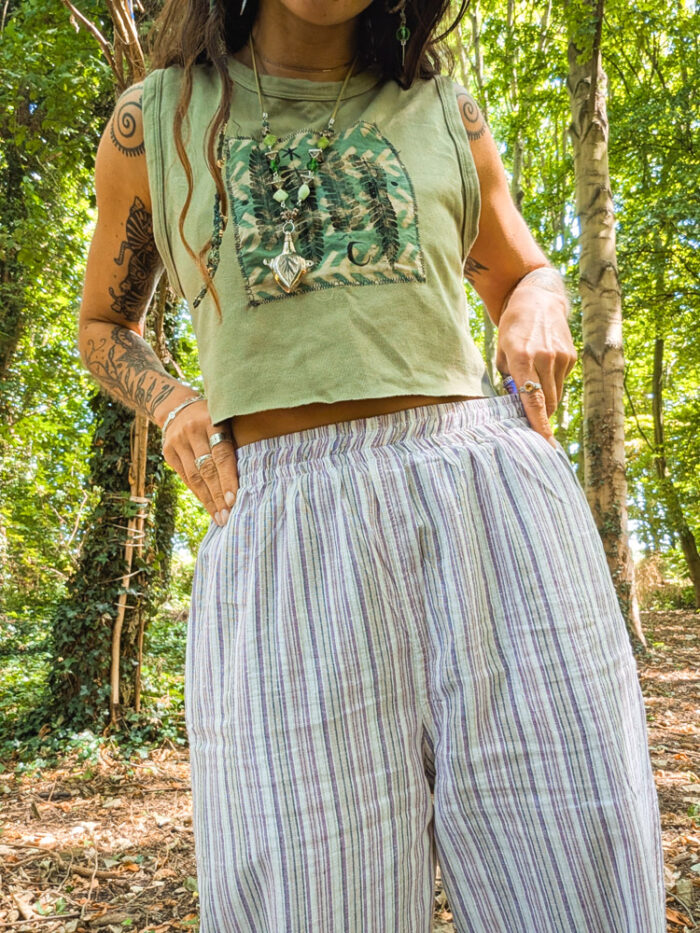 Reworked Fern Print Vest