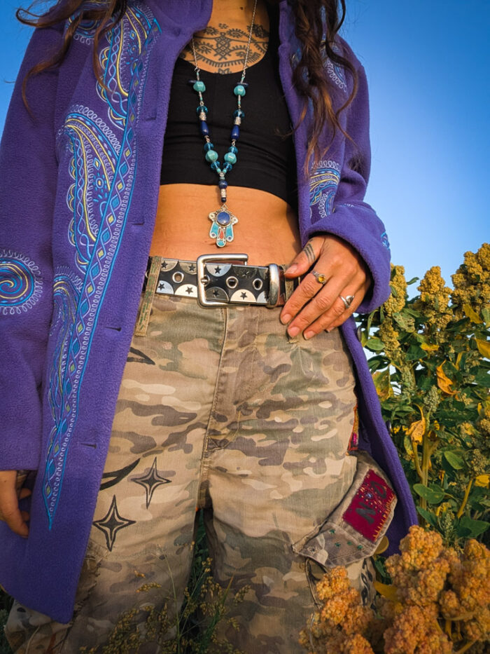 Vintage Paisley Embroidered Fleece Jacket - Image 2