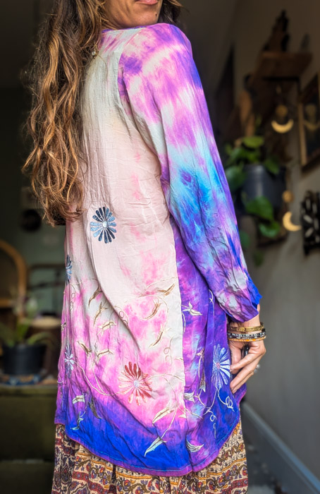 Floral Embroidered Silk Robe - Image 7