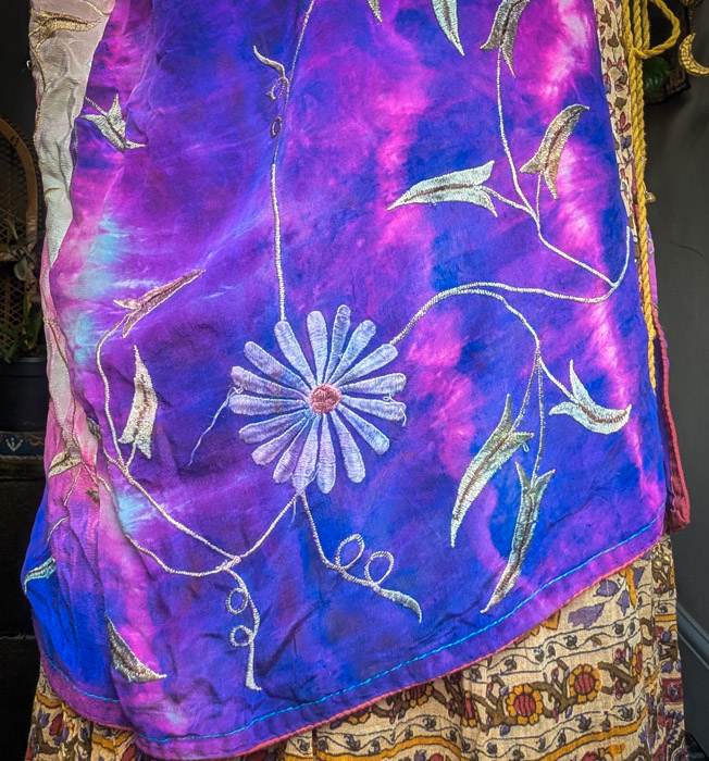 Floral Embroidered Silk Robe - Image 4