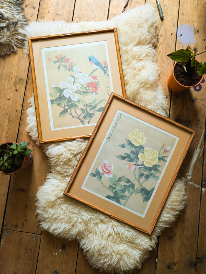 Pair of Vintage Framed Japanese Prints