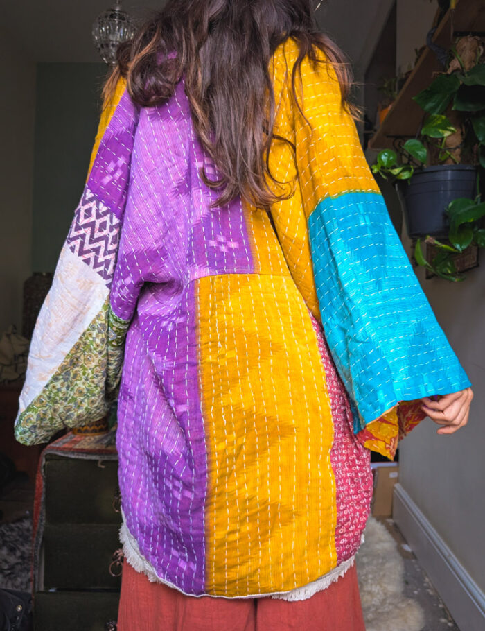 Kantha Stitch Fringed Jacket - Image 4