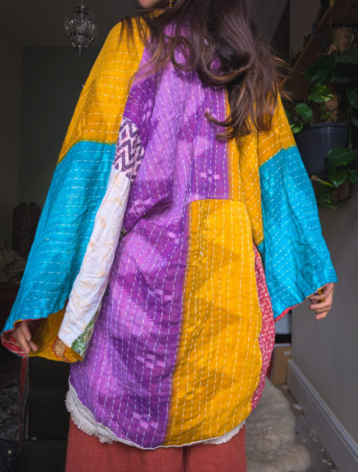 Kantha Stitch Fringed Jacket - Image 5