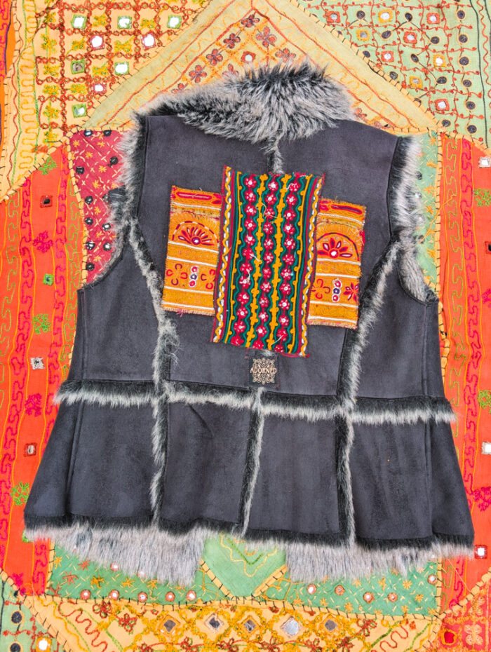 Reworked Boho Faux Fur Gilet - Image 6
