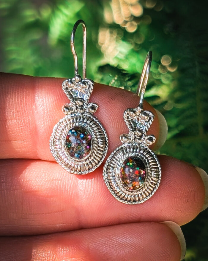 Vintage Glitter Drop Earrings