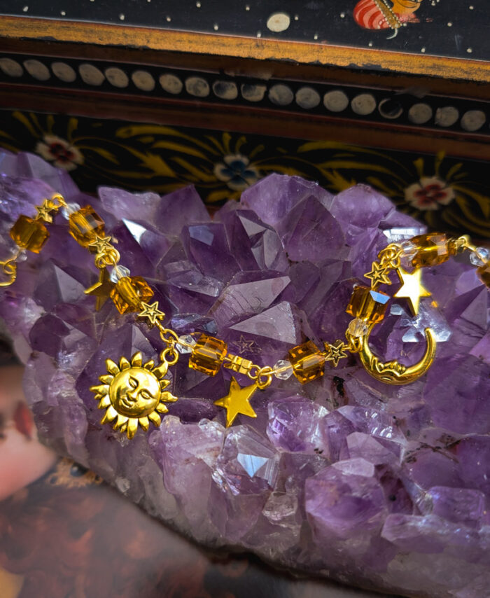 Gold & Amber Celestial Bracelet
