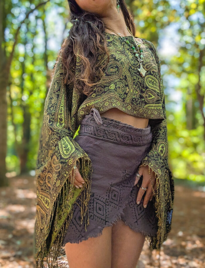 Upcycled Green Paisley Oversized Top - Image 3