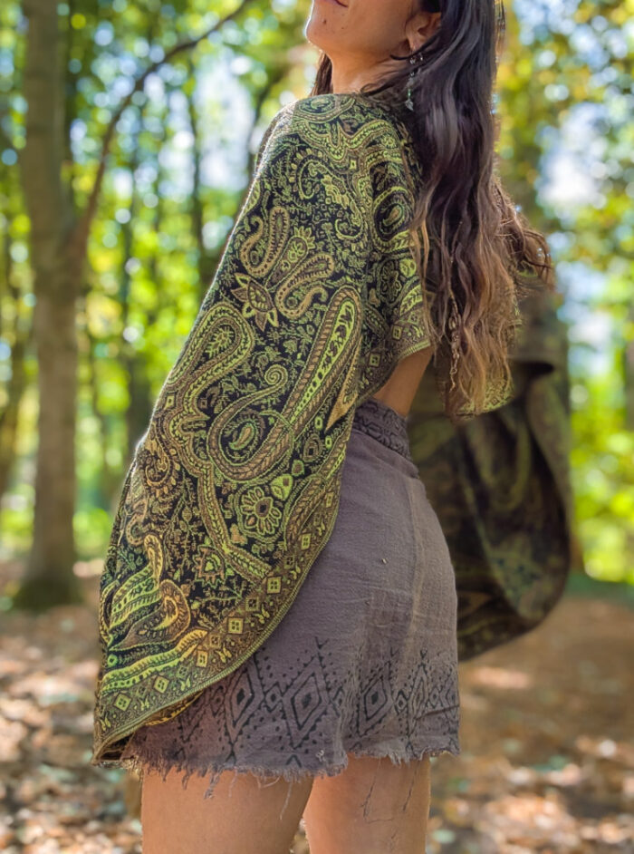 Upcycled Green Paisley Oversized Top - Image 4