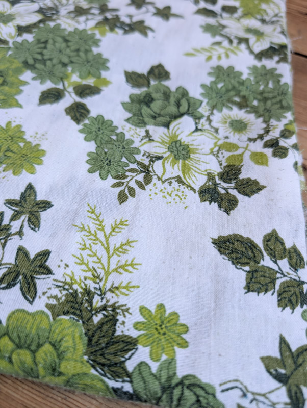 Pair of Vintage Green Floral Fern Fabrics - Image 4