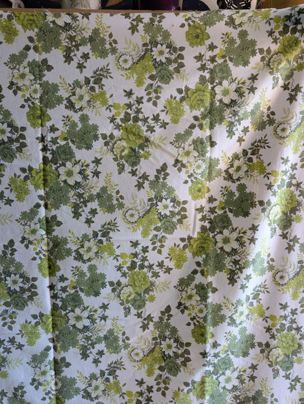 Pair of Vintage Green Floral Fern Fabrics - Image 5