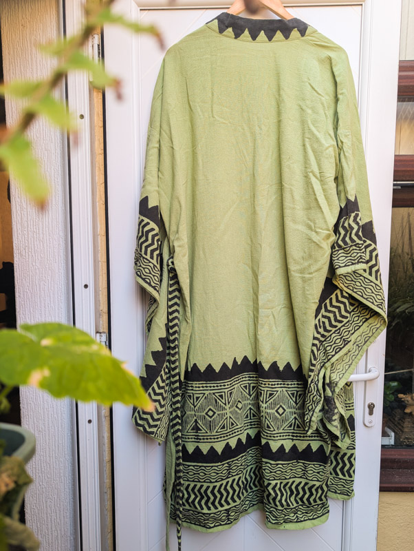 Green Block Print Kimono - Image 6