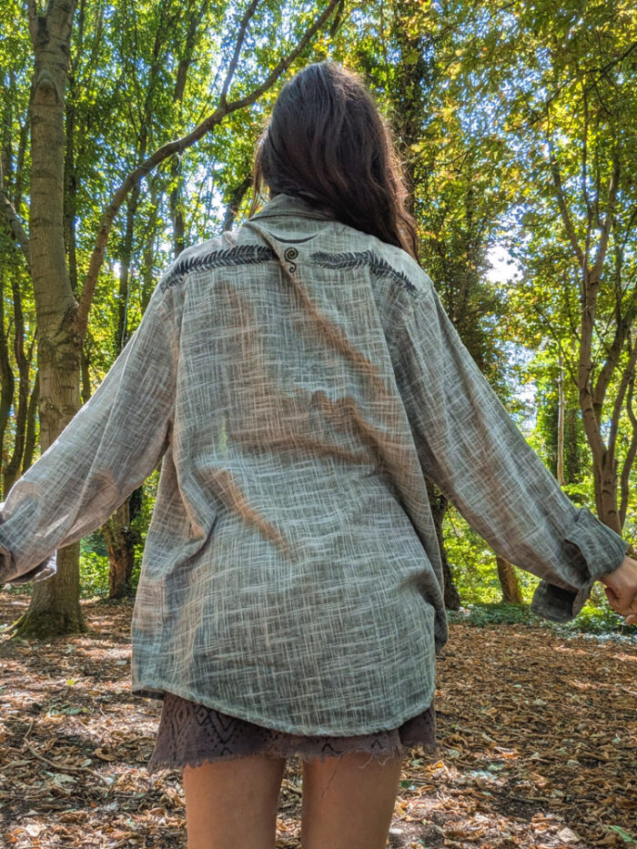 Reworked Fern Print Cotton Shirt - Image 3