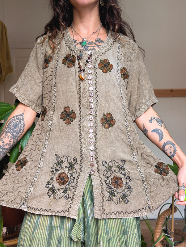 Grey Embroidered Top - Image 4