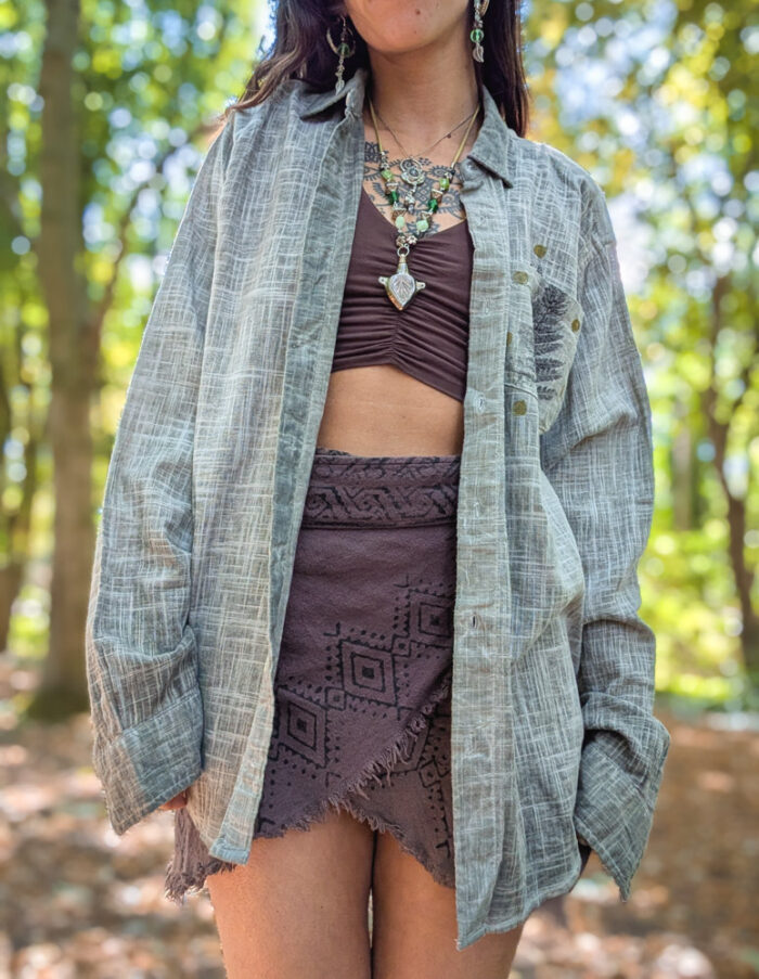 Reworked Fern Print Cotton Shirt - Image 6