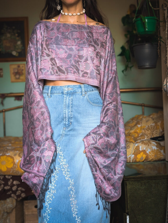 Upcycled Grey Owl Fairy Top - Image 5